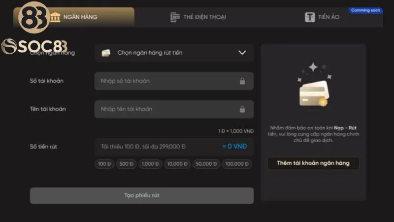 Soc88 có hướng dẫn chi tiết từng bước để anh em nhận thưởng thắng game thành công
